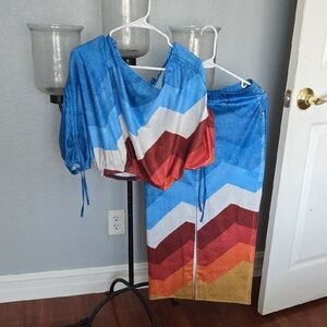 Colorful Chevron Two-Piece Set